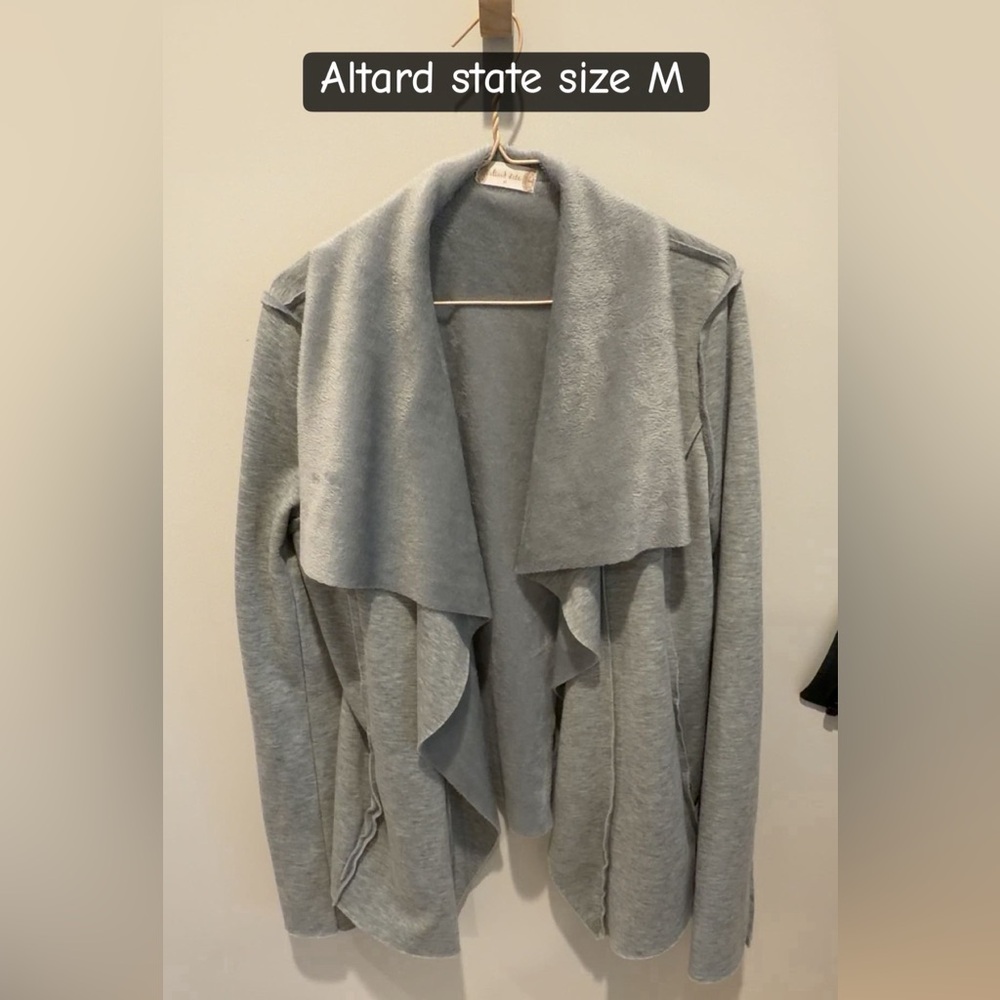 Altar'd State Heather Gray Draped Waterfall Cardigan
